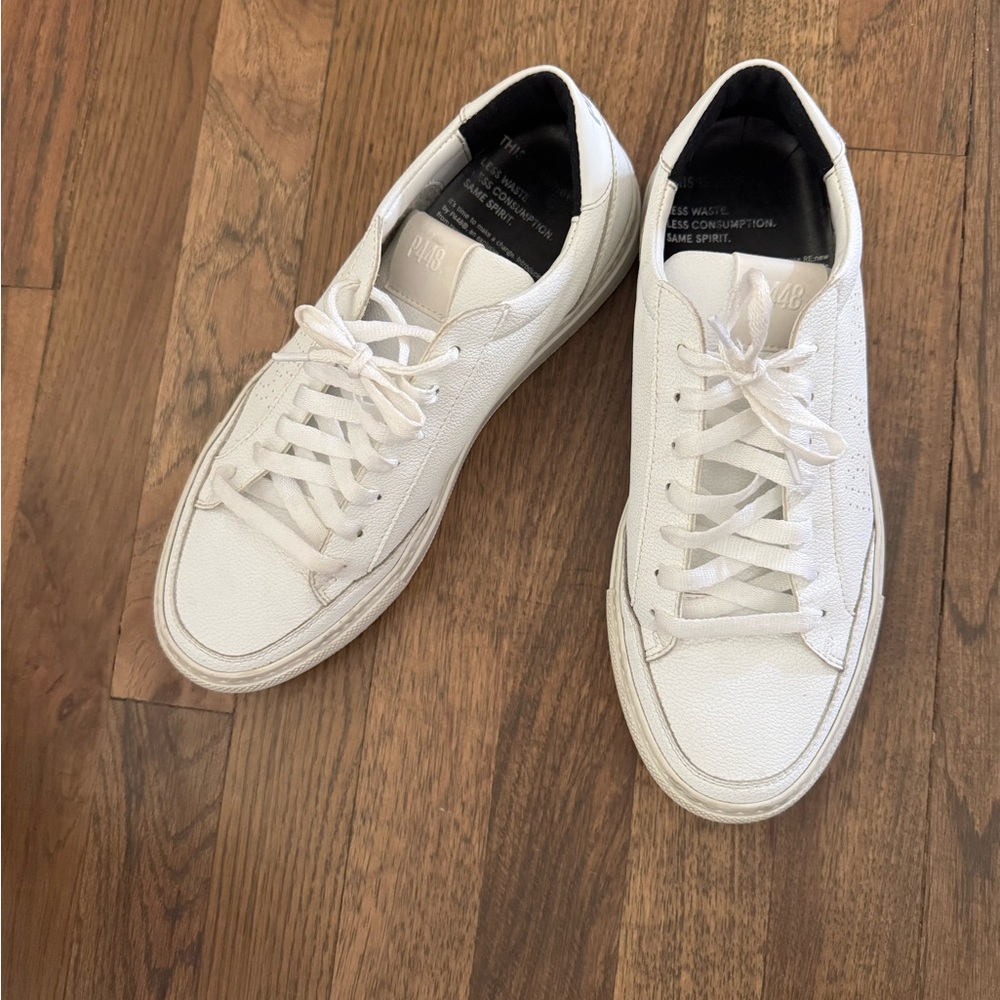 P448 White leather Soho Sneakers size 40 (fits like 10)